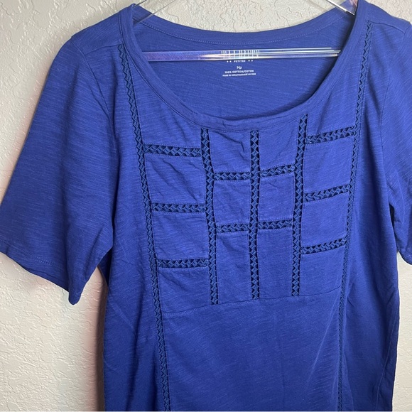 Talbots Royal Blue Design Top - Picture 4 of 5